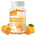 Nutravita Glucosamine Chondroitin Gummies med MSM & Elderberry Extra Strength - fælles støtte, Antioxidant immunforsvar supplement til voksne, Mænd & Women.60 Orange Chews