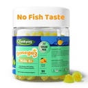 Kids Omega 3 Gummies, Vegan Algae Oil Omega-3 Supplements, with DHA, Zinc & Multivitamins, Focus & Attention Support, No Fishy Taste, Sugar Free, 90 Gummies