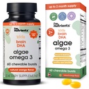 I'm Nutrients Brain DHA Algae Omega 3 Supplement for Kids | Supports Brain Development | Promotes Healthy Eye Function | Naturally Flavored | 60 Chewable Soft Gelatin Capsules