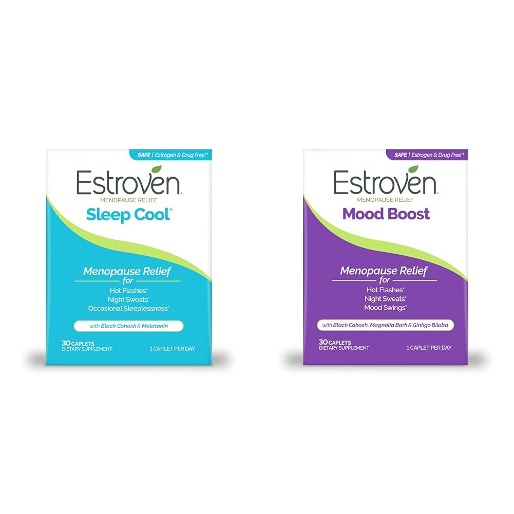 Estroven søvn kølig for overgangsalderen Relief, 30 Ct, Søvn Support Supplement & Mood Boost for overgangsalderen Relief - 30 Ct. - Klinisk Proven Ingredienser