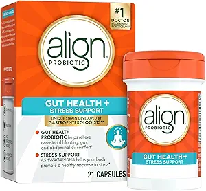 Justér probiotisk, fordøjelsesbetinget stress, probiotisk for kvinder og mænd med Ashwagandha, hjælper med en sund reaktion på stress, Gluten Free, Soy Free, Vegetar, 50 Gummies (Pack of 2)