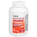 Major FeroSul - Ferrosulfate 325 mg tabletter - jerntilskud til kvinder og mænd - specielt belagt med easy- to- - Swallow tabletter - rød - 1000 Tæl