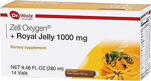 Dr. Wolz Zell Oxygen + Royal Jelly 1000 mg tillæg (14 hætteglas) Pure Bee Gold, Vitamin B, Biotin Б124; Energi Metabolisme Booster