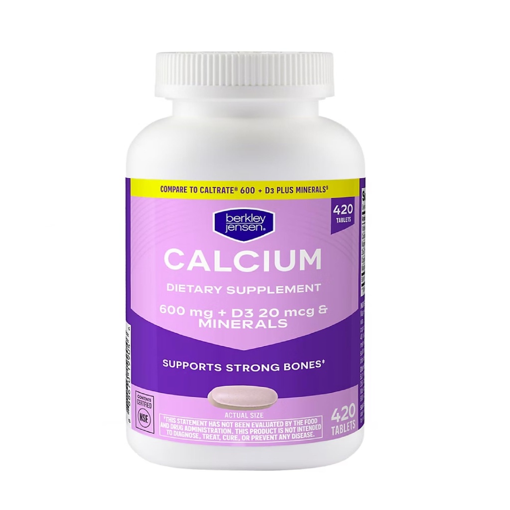Berkley Jensen Calcium 600mg + D3 Tablets, 420 ct.