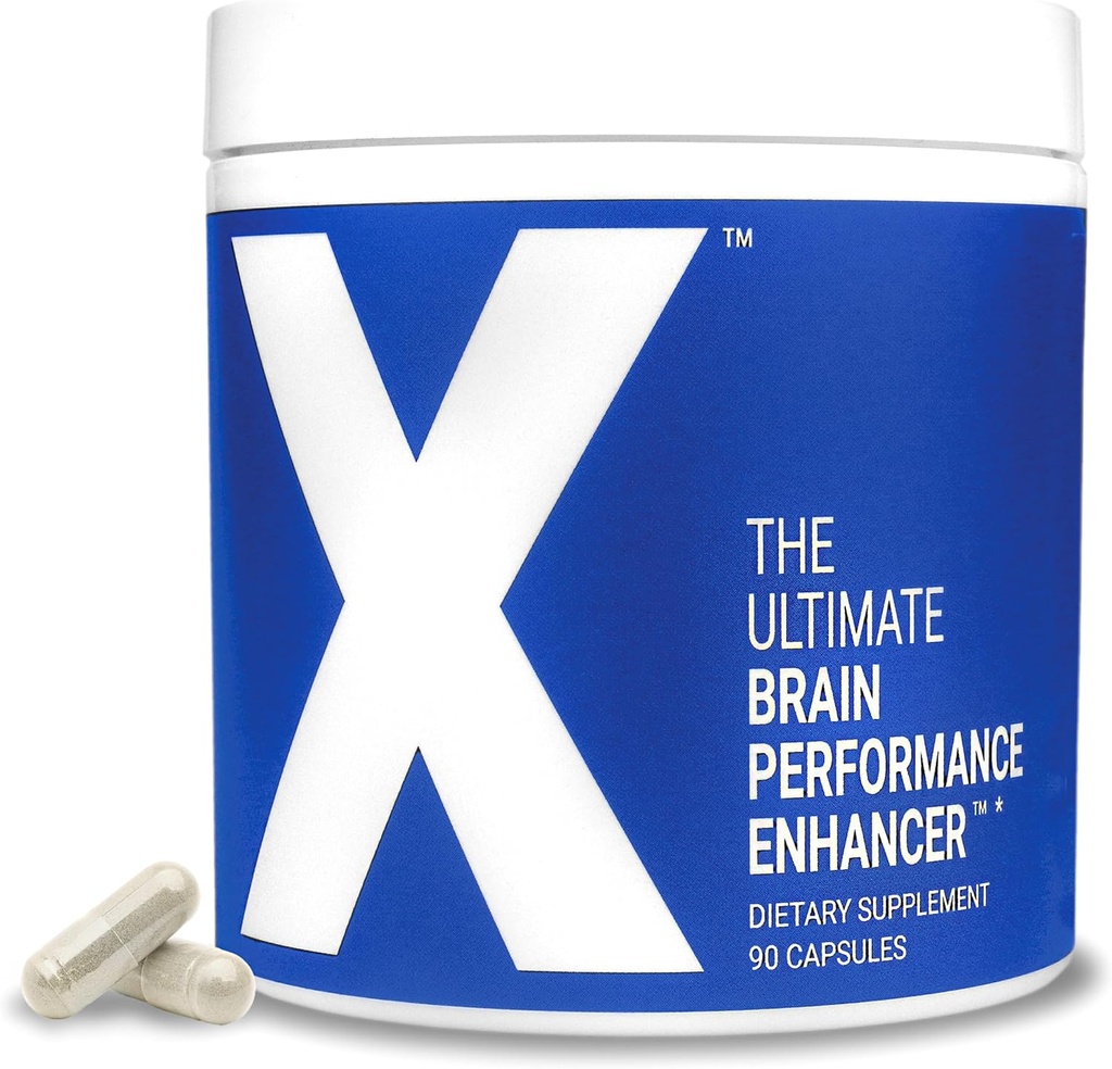 X - Ultimate Brain Performance Enhancer - Verdens mest kraftfulde hjerne supplement Capsule - Forøg fokus, energi, hukommelse, koncentration, produktivitet - Bakket af videnskab - Nootrop Stack