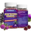 Milk Thistle Gummies, Milk Thistle Extract 1000mg, Liver Detox, Antioxidant Support, Non-GMOs, Non-Gluten, Vegan, Milk Thistle Supplement, 60 Count(Pack of 2)