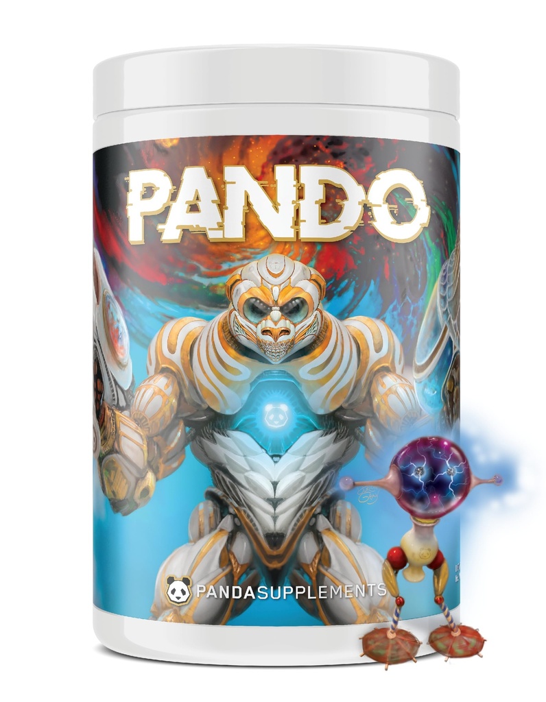 Underground Bio Labs Panda Supps: Pando Pre-Workout | 400mg Fast and Extended Release Caffeine | 6G L-Citrulline for Maximum Pumps and Endurance | 25 Servings (Electric Blue Colada)