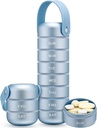 Zannaki Metal Weekly Pill Organizer, Stor rejse Pill Box 7 Dag, Vandtæt Daily Pill Case med Silicone Handle, Aluminium Alloy Portable Pill Holder Container til Vitamin, Medicin, tillæg, piller