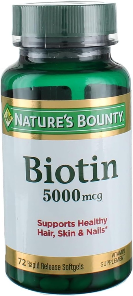 Nature 's Bounty Super Potency Biotin 5000mcg - 72 softels (Pack of 2)