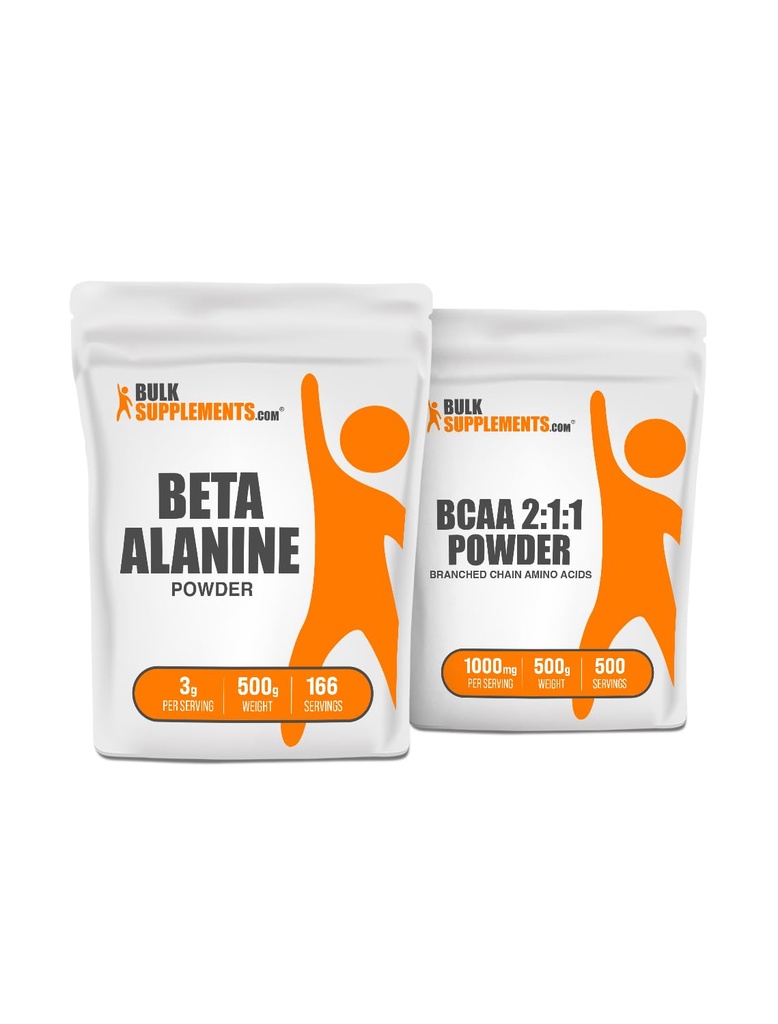 BulkSupplements Beta Alanine 500g + BCAA 2: 1: 1 500g Bundle