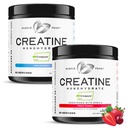 Muscle Feast Creapure Creatine Monohydrate - Unflavored 300g (x1) and Fruit Punch 300g (x1) - Vegan Keto Friendly Gluten-Free Easy to Mix, Muscle Recovery Supplement, Creatine for Muscle Growth
