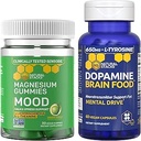 NATURLIGE STAKKER Mood Magnesium Gummies + Dopamin Brain Food Bundle - Focus & Mood Support * - 90 samlede stykker