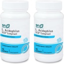 Klaire Labs SFI Health L. Acidophilus - 3 milliarder CFU Lactobacillus Probiotic, Pure SCD Compliant Formel for mænd og kvinder, Hypoallergen & non- Dairy (100 kapsler, 2 pakker)