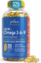 Omega 3-6- 9 Kosttilskud (325 ct.) - Fremme visuel funktion og øje sundhed - Support Heart, cardiovaskulær sundhed, sund hud, hår og samlet sundhed (Omega 3- 6- 9)