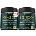 Bundle 5in1 Ingefær tillæg & 6in1 Beet Root Kapsler - Understøtter hjerte sundhed, immunforsvar og fordøjelse