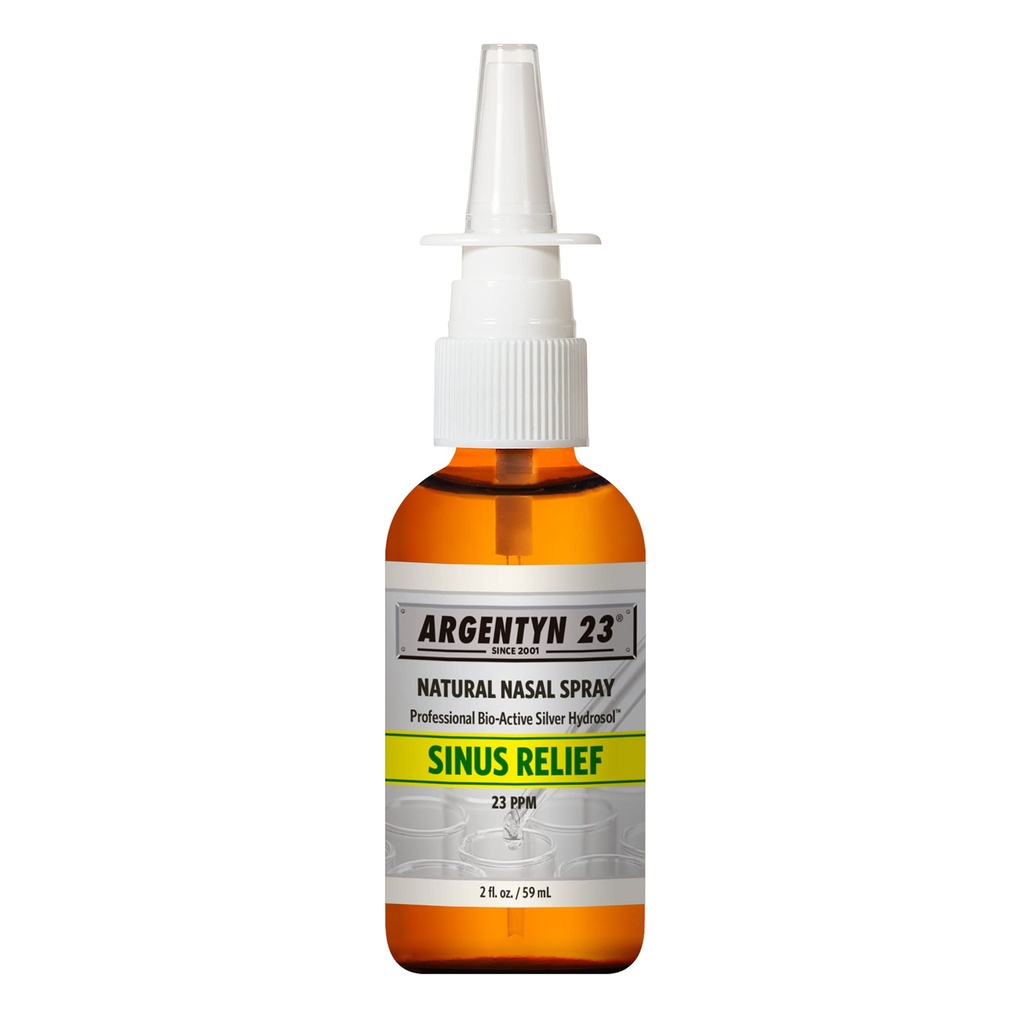 Argentyn 23 Sinus Support Natural Nasal Spray - Colloidal Silver Nasal Spray, Bio Active Nose Mist for Sinus and Immune Support, Adults and Kids, 23 ppm - 2 fl oz (59mL)