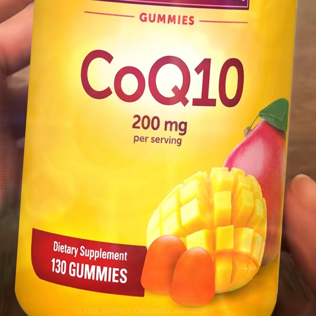 Nature_Mades Coenzyme Q10 Gummies 200 mg, CoQ10 (Ubidecarenone), Gluten Free, 130 Count
