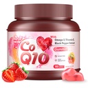 (180 Count) CoQ10 Gummies 300mg Sugar-Free | High Absorption Coenzyme Q10 Supplements with Omega-3, Vitamin E & Black Pepper | Heart, Fertility & Energy | 6 Month Supply, Strawberry Flavor