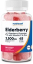 Nutricost Elderberry Gummies med C-vitamin og zink 90 Gummies - Gluten Free, Vegetar