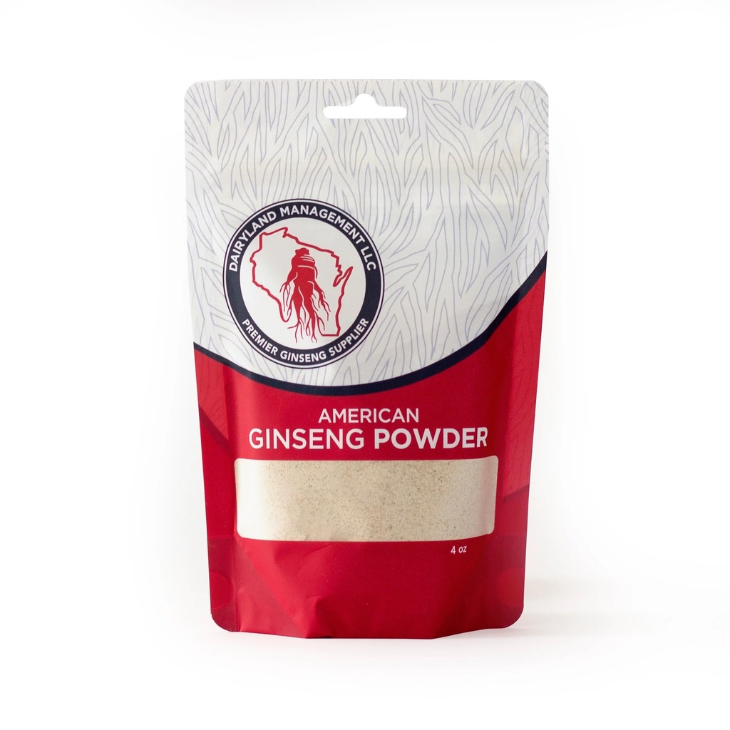 Dairyland Koncentreret Amerikansk Ginseng pulver - 4 oz Pack Wisconsin Ginseng pulver - Non-GMO, Gluten Free - Herbal supplement til smoothies, Bagning, Tea