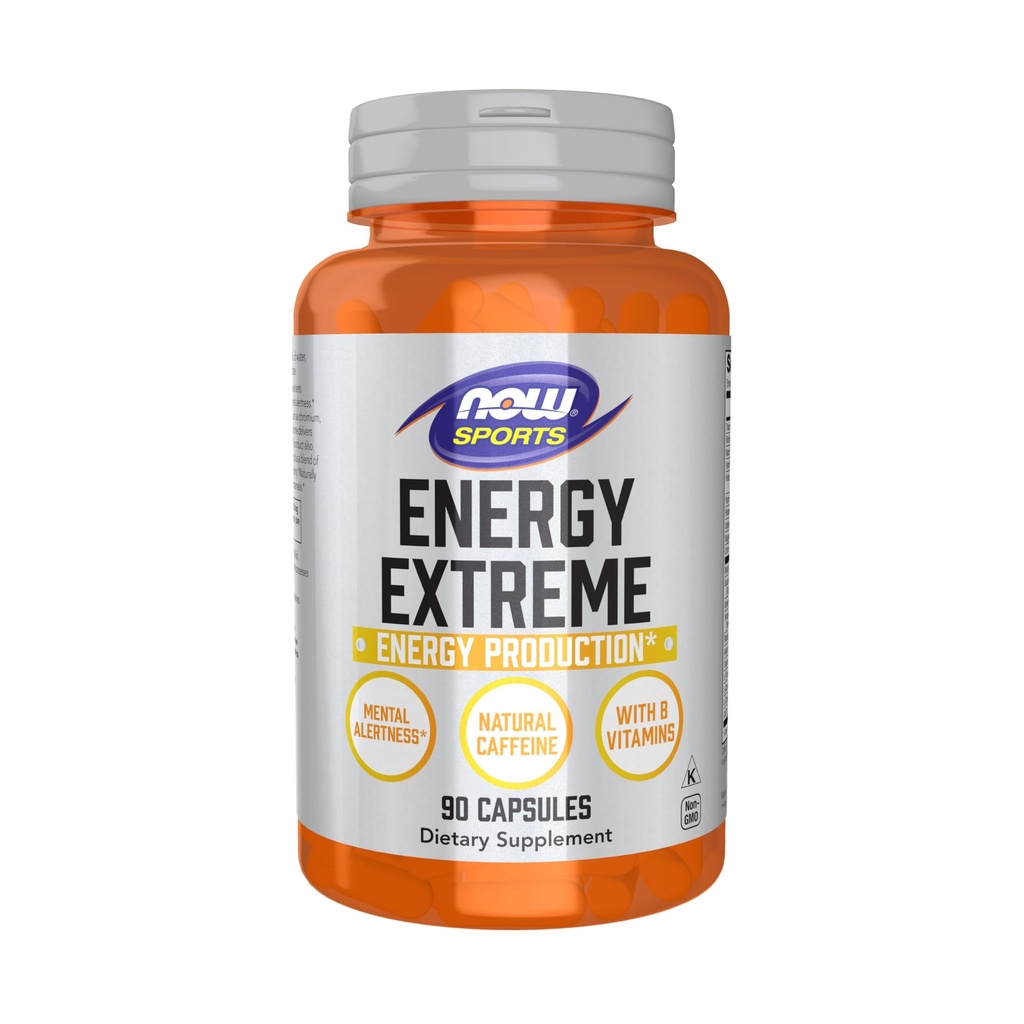 Now Foods Sports Nutrition, Sports Energy Extreme med B Vitaminer og andre medfaktorer såsom Chrom, Magnesium Malat og Carnitin, 90 Veg kapsler