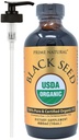 PRIME NATURAL Organic Black Seed Oil 16oz - Cold Pressed Uraffineret High Thymoquinone 1,7% USDA Certified - Tyrkisk oprindelse Potent Nigella Sativa Liquid - Vegan Omega 3 6 9, Antioxidant