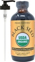 PRIME NATURAL Organic Black Seed Oil 16oz - Cold Pressed Uraffineret High Thymoquinone 1,7% USDA Certified - Tyrkisk oprindelse Potent Nigella Sativa Liquid - Vegan Omega 3 6 9, Antioxidant