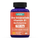 VANI 750MG Benfotiamin med B1, 5X tid fedt & vand Opløselig Thiamin B1 tillæg - tredjepart testet, ingen gluten (120 kapsler)