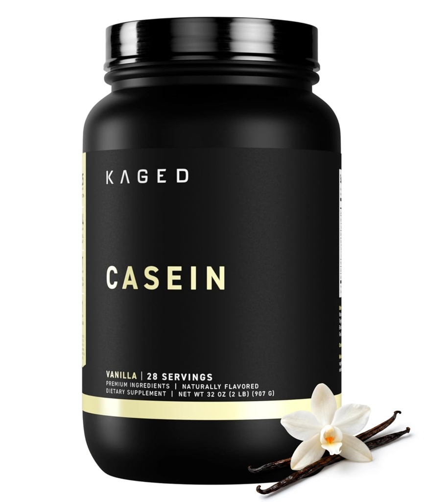 Kaged Premium Casein Protein Powder | Vanilla | Micellar Casein | Banned-Substance Free Supplement, Build Muscle, Recover Faster | Kasein | 28 Servings