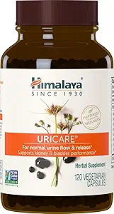 Himalaya UriCare - Herbal Nyre & Bstige Support med Shilajeet, Didymocarpus & Pasanabheda - fremmer Urinary Tract Sundhed & Komfortabel Urinstrøm - Non- GMO, Gluten- Free, Vegetar - 120 Kapsler