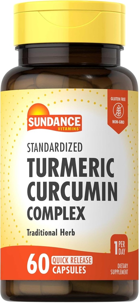 Sundance Gurkemeje Curcumin Complex 124; 60 Quick Release Capsules • 124; Traditional Herbal Supplement • 124; Non- GMO og Gluten Free Formel