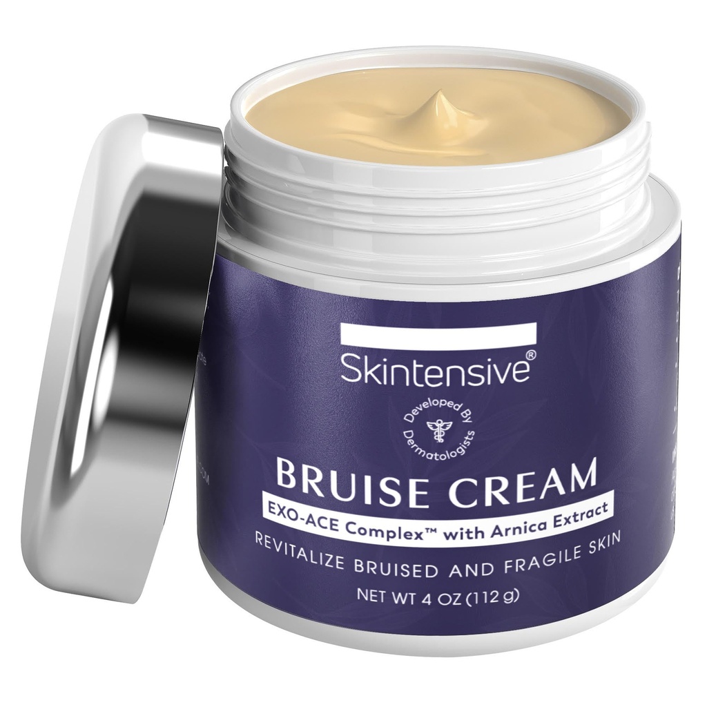 SKINTENSIVE Arnica Bruise Cream til Thin Skin - Fugtgivende, KC- og E-vitamin, Fornyelse af huden, 4 Oz