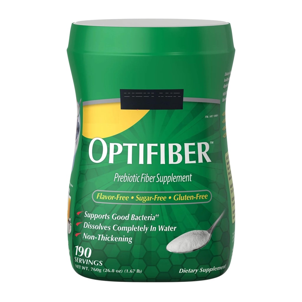 Prebiotic Fiber Supplement with Opti Fiber - Soluble Wheat Dextrin Powder for Digestive Health - Grit-Free, Dissolves Completely in Water, Sugar-Free & Non-GMO - 190 Servings