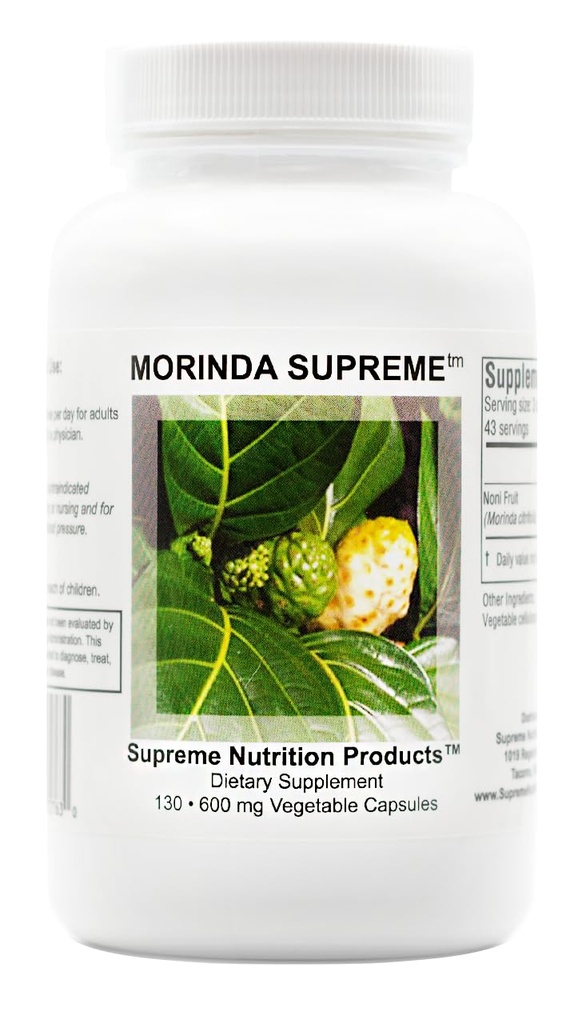 Supreme Nutrition Morinda Supreme, 130 Hele Noni frugtkapsler