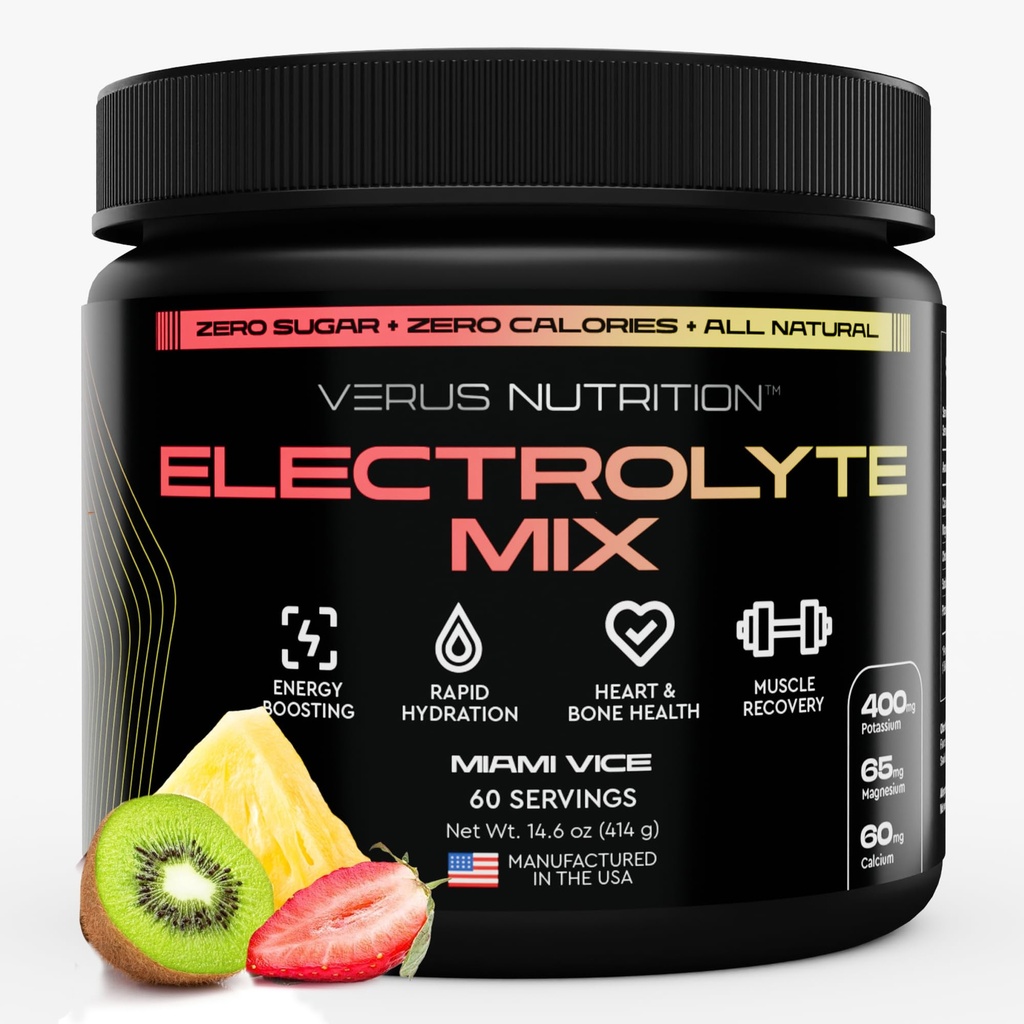 Elektrolyter Powder No Sugar- Zero Calorie Hydration Powder Б124; Sugar Free Electrolytes for Fasting, Keto & Vegan Б124; Natural Ingredients Electrolyte Mix, 60 Servering
