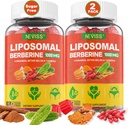 Liposomal Berberine Gummies Organic + Berberine HCL + Gurkemeje, Berberine tillæg med Ceylon kanel, Bitter Melon, Fiber for fordøjelse, Artiskok for lever, Samlet sundhed, Sukker fri