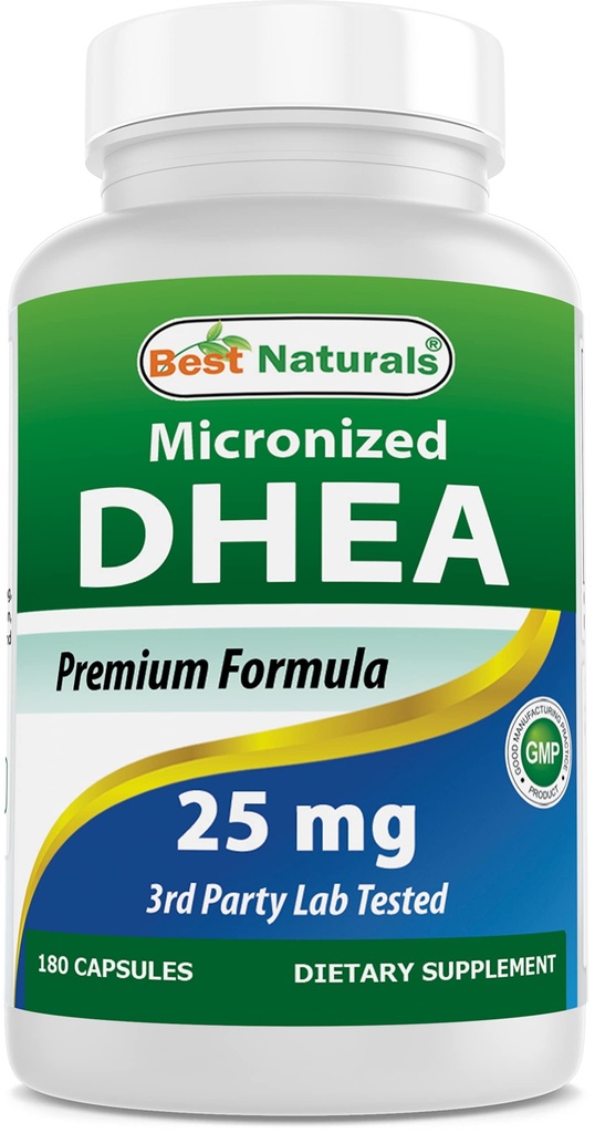 Bedste Naturals, Mikroniseret DHEA 25 mg 180 Kapsler