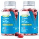 Viteey Vitamin D3 Gummies for voksne & Teens - 5.000 IE, 125mcg, Ultra Strength - Joint & Muscle Health, immunboost - Chewable D Gummies - Vegetar, Gelatine Free - Tasty Berry Flavored