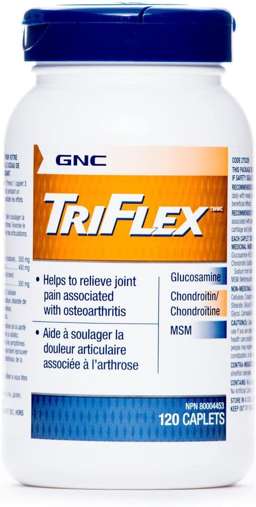 GNC Triflex fælles støttekapsler, Clinical Strength, Glucosamin, Chondroitin, MSM, Mobility, Comfort, Fleksibilitet, Cartiage Health, for Mænd & Kvinder, HSA FSA Støtteberettiget, 120 Greve, 40 Day Supply