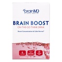 BrainMD Dr. Amen Brain Boost On The Go - 10 Pakker, Berry Flavor - Nootrop Drink Powder, Promoes Focus, Clarity & Mental Energy - Koffein Free, Gluten Free - 10 Serveringer