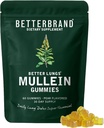 Betterbrand Mullein Gummies for Lungs - 1000mg Herbal supplement til Lung Detox & Respiratory Support - Pære Flavor Chewable Breatheasy Gummy - 30 dages forsyning