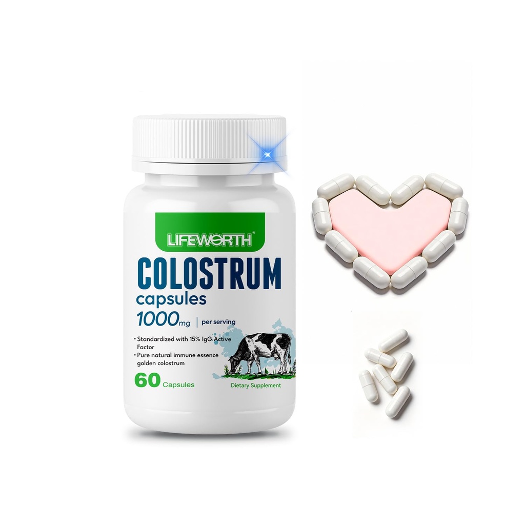 Polvo de Calostro - Suplemento de Calostro de Pastoreo Natural, Salud Intestinal, Reducción de Hinchazón, Refuerzo Inmunológico, Piel y Cabello Saludables. Contiene Nutrientes Bioactivos