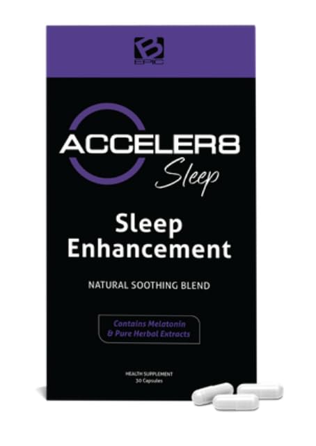 BEpic Acceler8 Sleep | 1 Box | 1 Month Supply | 30 Capsules | White Capsules ONLY | B Epic