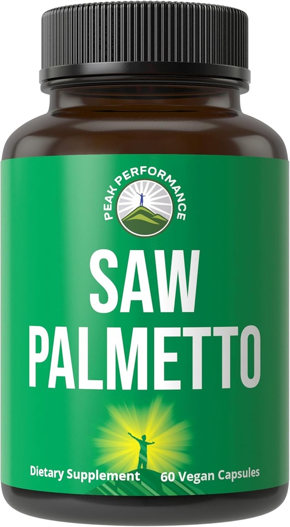 Peak Performance Saw Palmetto kapsler til mænd og kvinder 1000mg Alle naturlige Saw Palmetto ekstrakt piller. DHT Blocker supplement til hårtab.