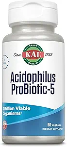 KAL Acidophilus Tablets, Probiotic- 5 Kapsler, 3 Bil, 60 Tæl