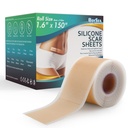Professionelle Silicone Scar Sheets (1.6 "x 150" Scar Roll -3.8M) - Scars Removal Treatment - Genanvendelige Silicone Scar Tape Strips Type for Keloid, C- sektion, Kirurgi, Burn, Acne et