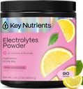 KEY NUTRIENSER Multivitamin Electrolytes Powder No Sugar - Fresh Pink Lemonade Electrolyte Powder - Endurance & Energy Supplement - Hydration Powder - Ingen kalorier - 90 Servering - Made in USA