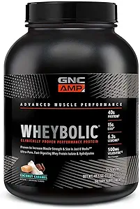 GNC AMP Wheybolsk klinisk Proven Protein Powder, 40g Whey Protein, BCAA, Leucin, Øger muskel styrke, Muscle Building, 3. part testet, Gluten Free, Natural Chocolate, 25 Servere