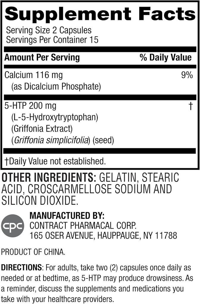 Jordens Splendor 5- HTP supplement til mænd og kvinder, ingen kunstige konserveringsmidler farve eller Flavor Non- GMO 100 MG