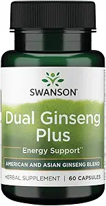 Swanson Dual Ginseng Plus 60 kapsler